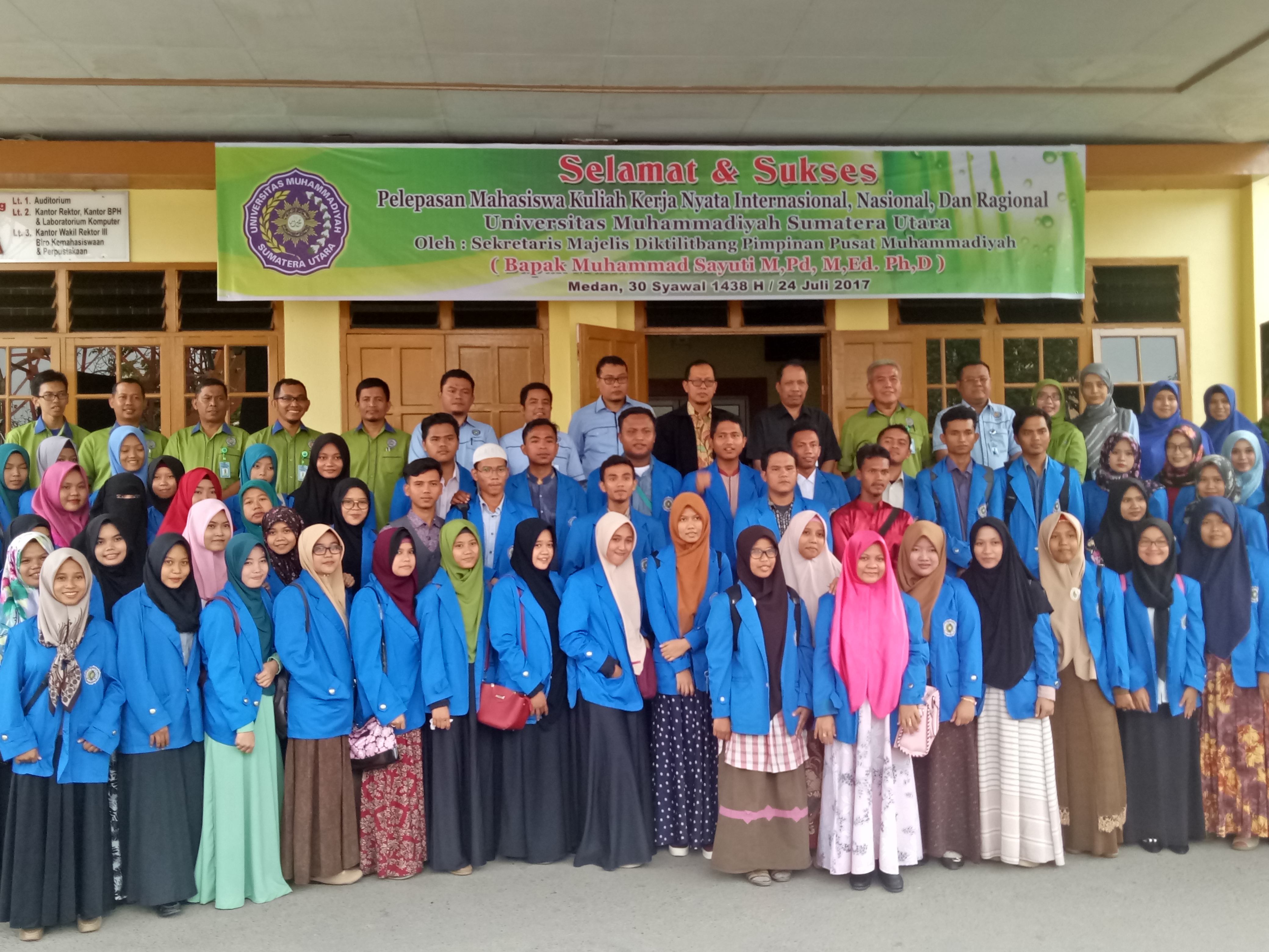 Pengurus KUI UMSU Bersama Sekertaris Litbang PP Muhammadiyah Melepas Mahasiswa KKN I Magang di Luar Negri