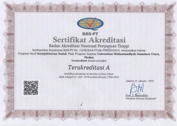 Sertifikat Akreditasi Program Studi Kesejahteraan Sosial